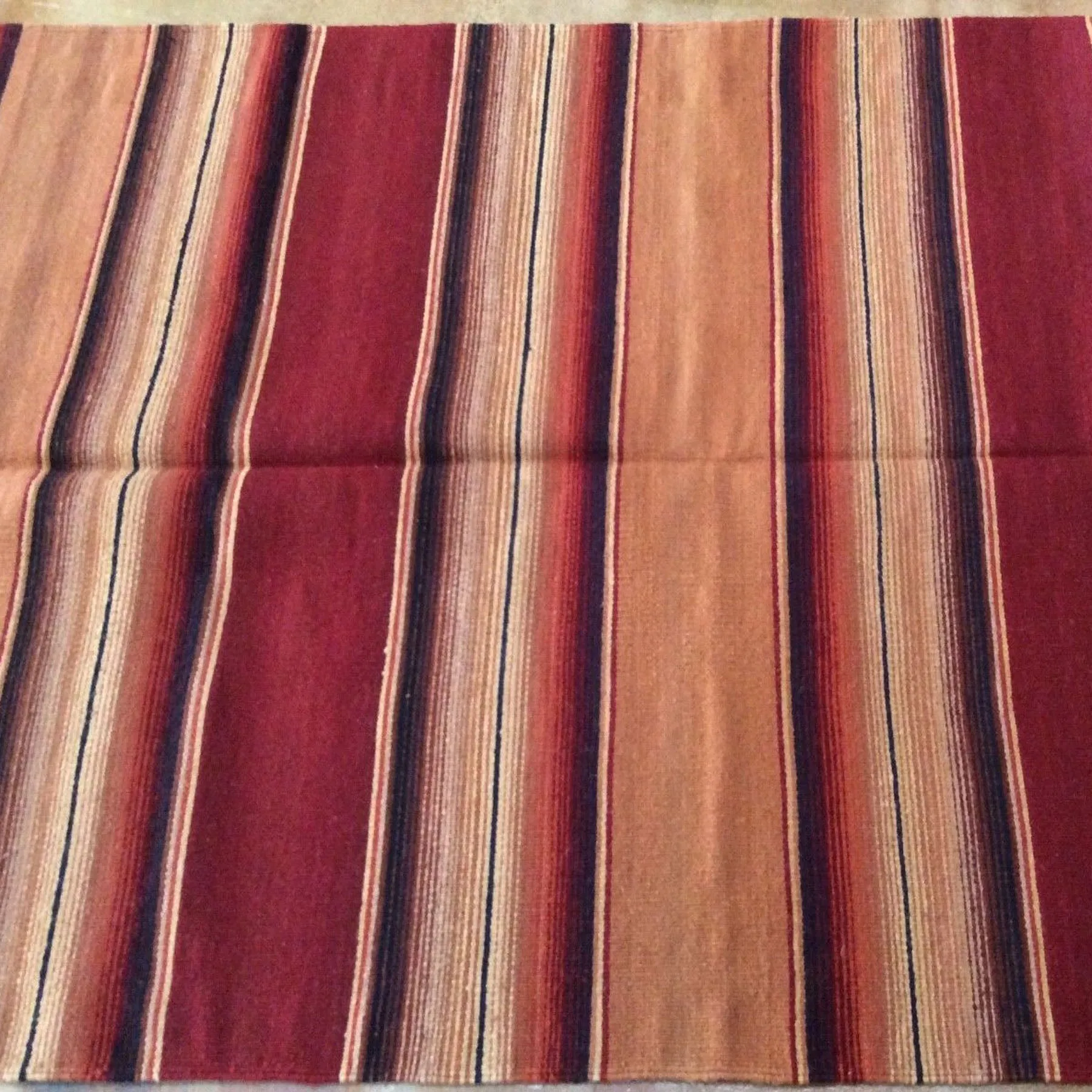 Hand-Woven Southwestern Reversible Kilim Wool Rug (Size 4.2 X 6.9) Brrsf-1065