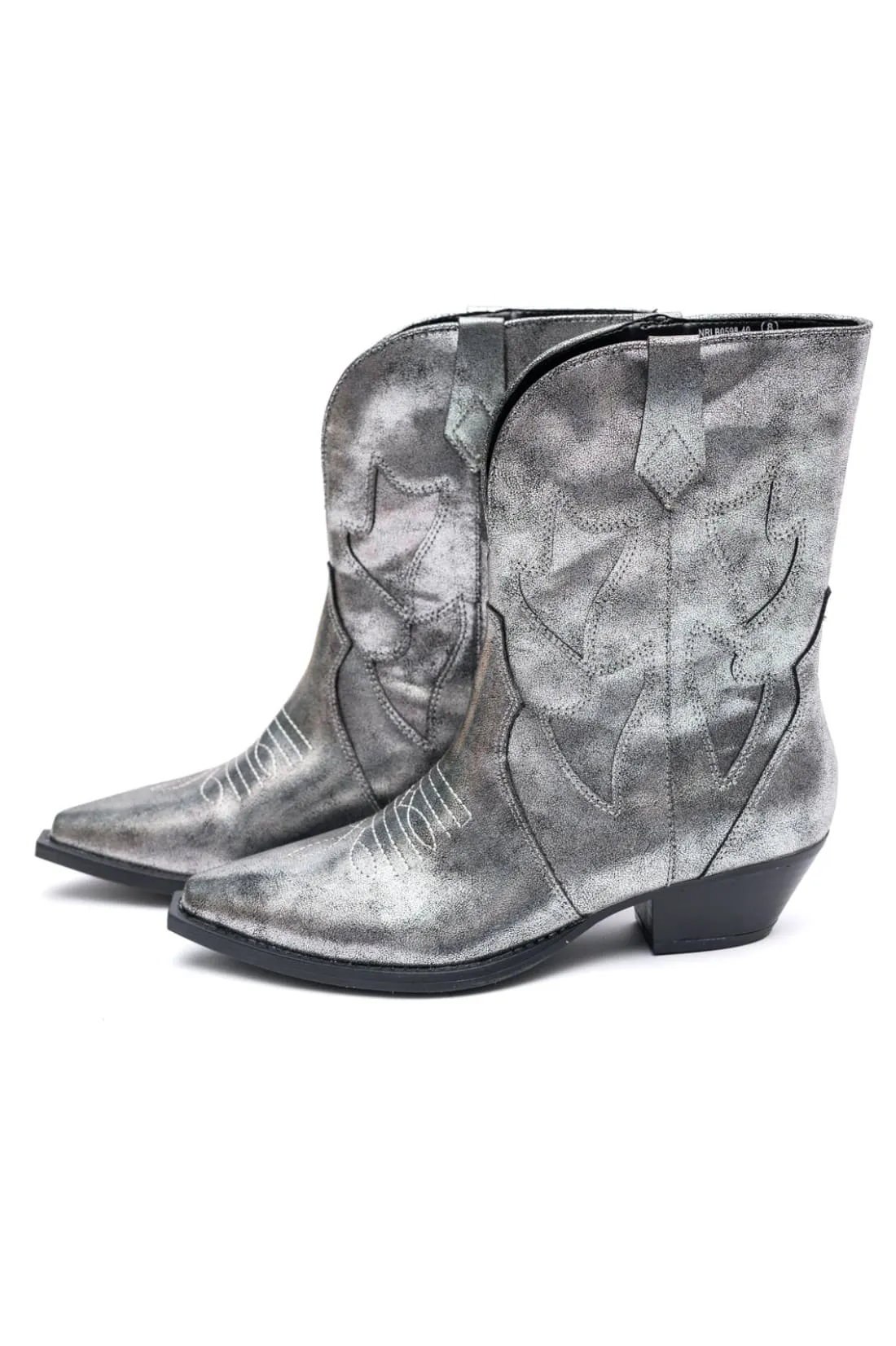 Jersey Metallic Boot in Silver