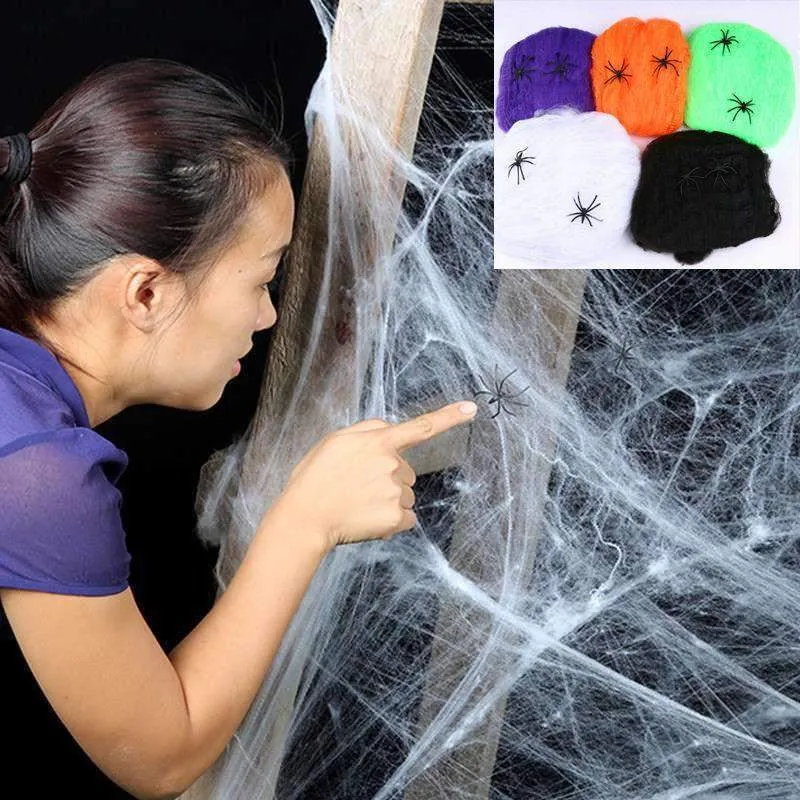 Stretchy Spider Web With Spider